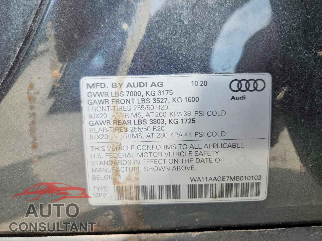 AUDI E-TRON 2021 - WA11AAGE7MB010103