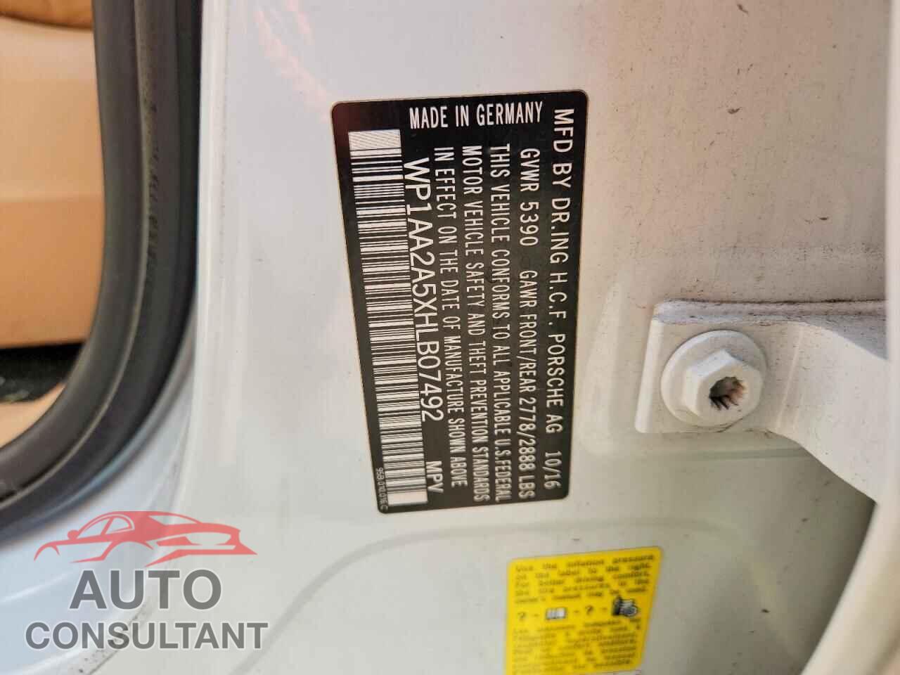 PORSCHE MACAN 2017 - WP1AA2A5XHLB07492