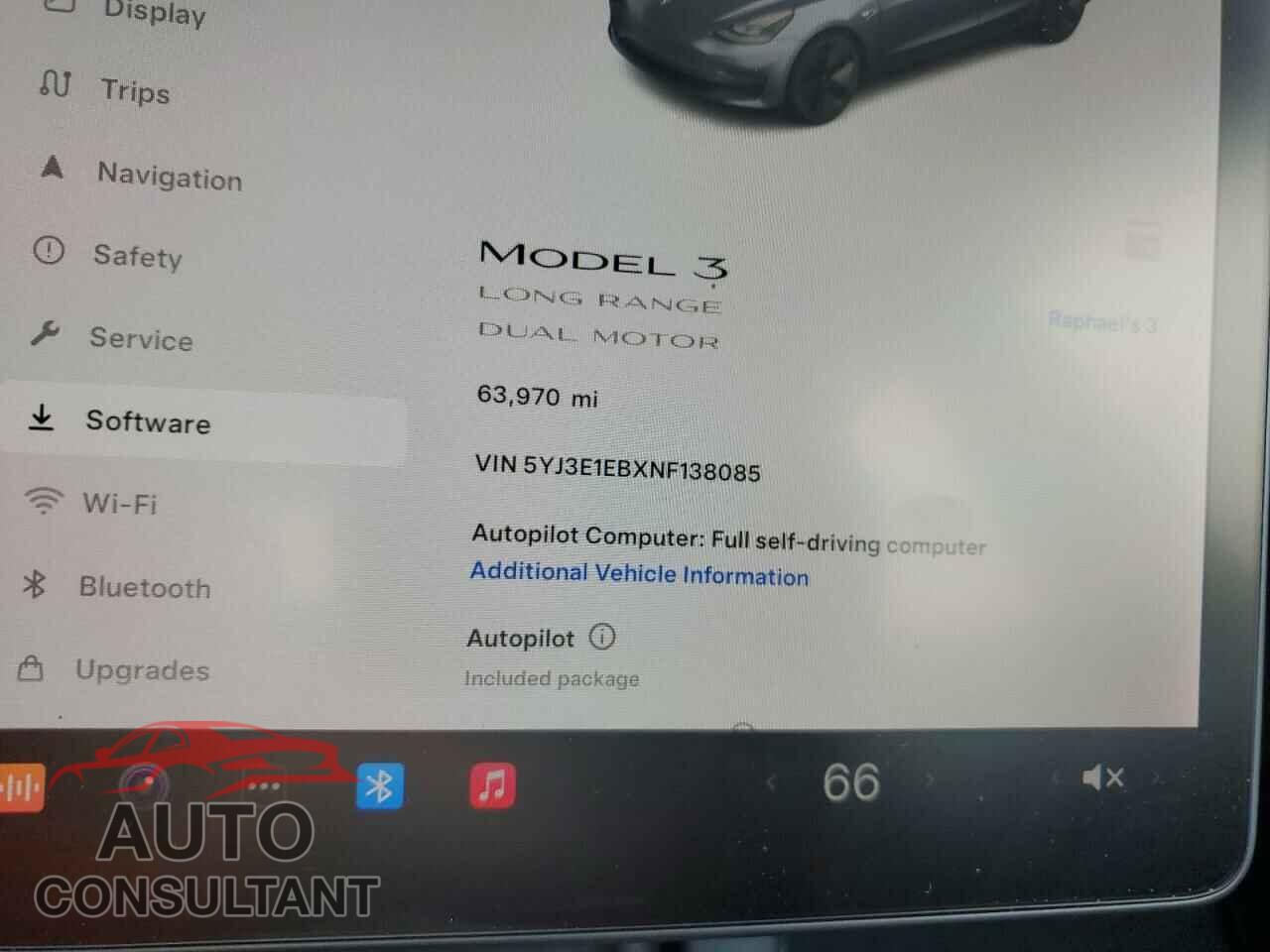 TESLA MODEL 3 2022 - 5YJ3E1EBXNF138085