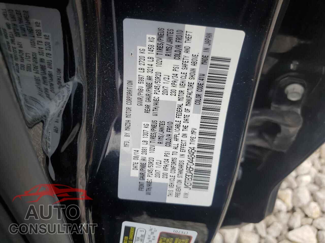 MAZDA CX-9 2015 - JM3TB3DA6F0448464