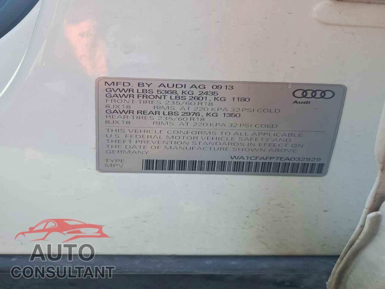 AUDI Q5 2014 - WA1CFAFP7EA032929