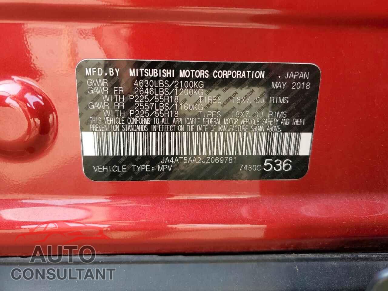 MITSUBISHI ECLIPSE 2018 - JA4AT5AA2JZ069781