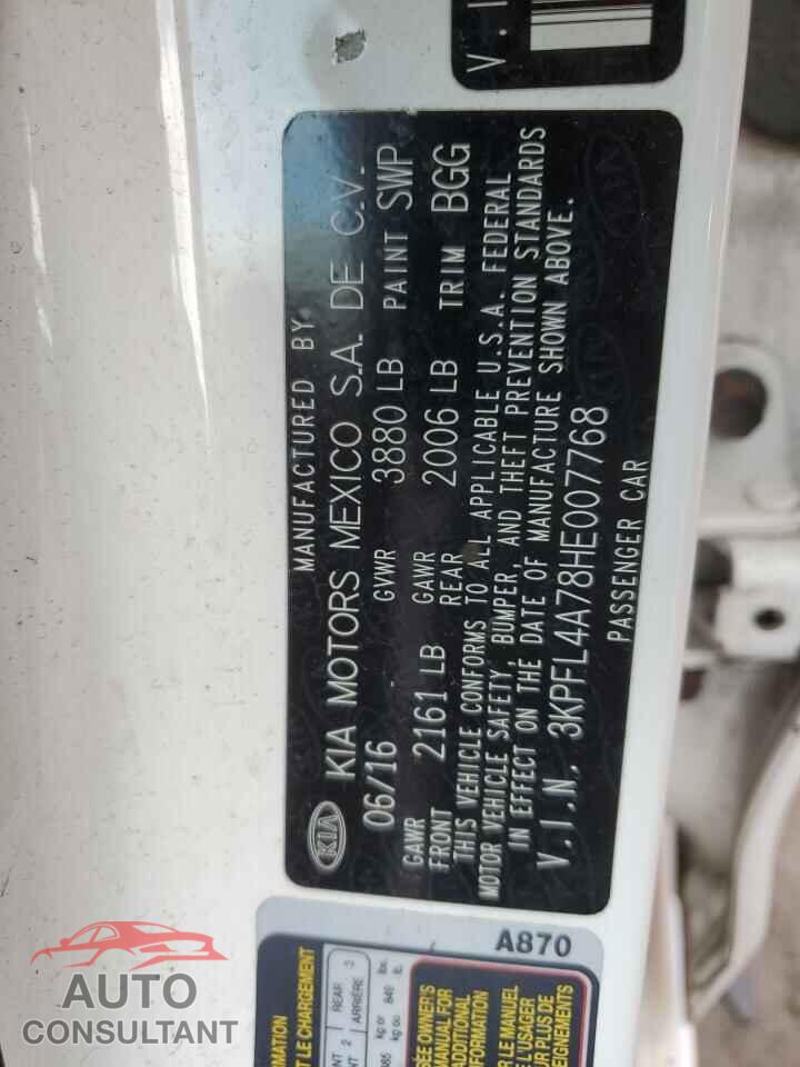 KIA FORTE 2017 - 3KPFL4A78HE007768
