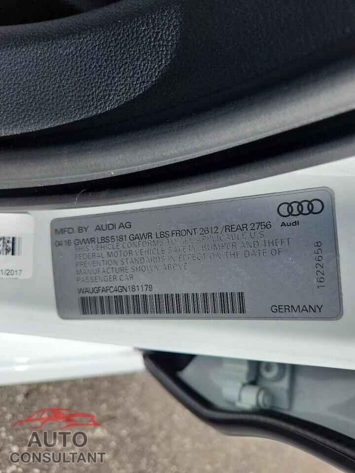 AUDI A6 2016 - WAUGFAFC4GN181179