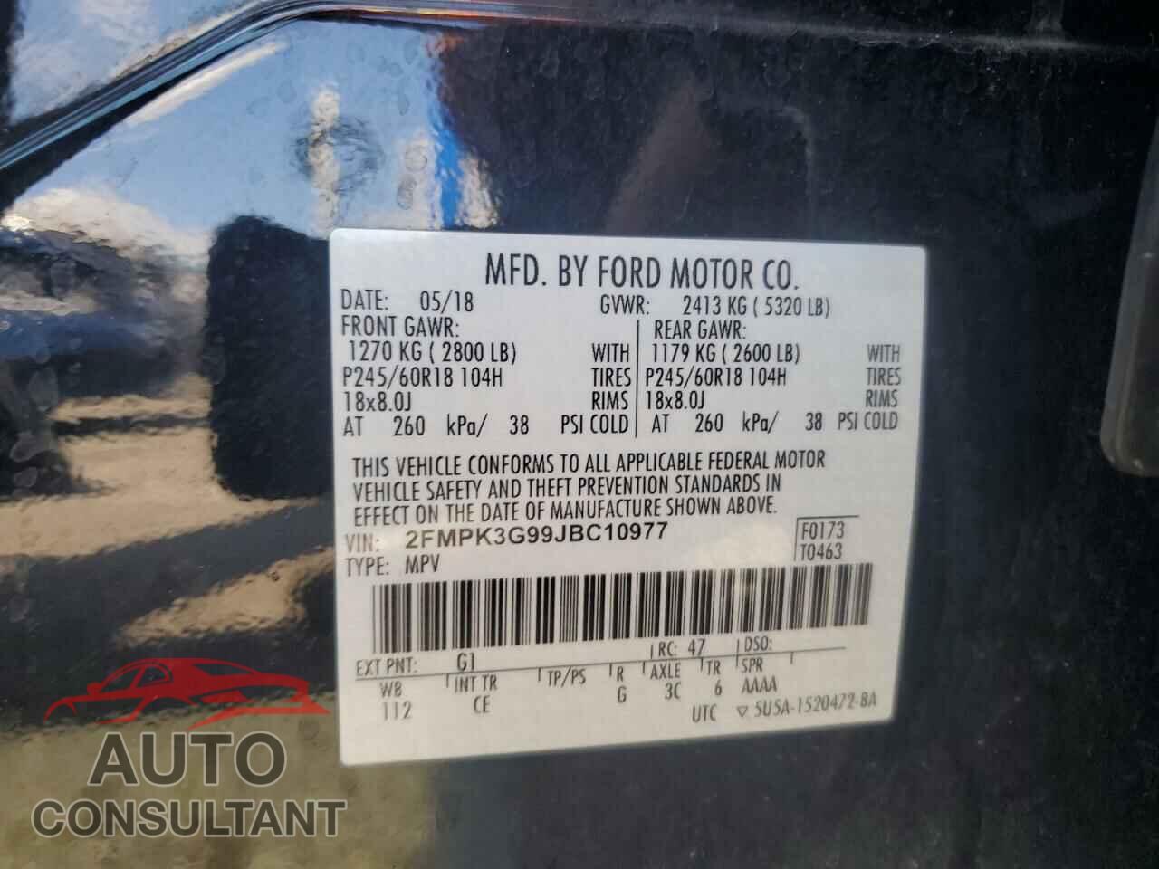 FORD EDGE 2018 - 2FMPK3G99JBC10977