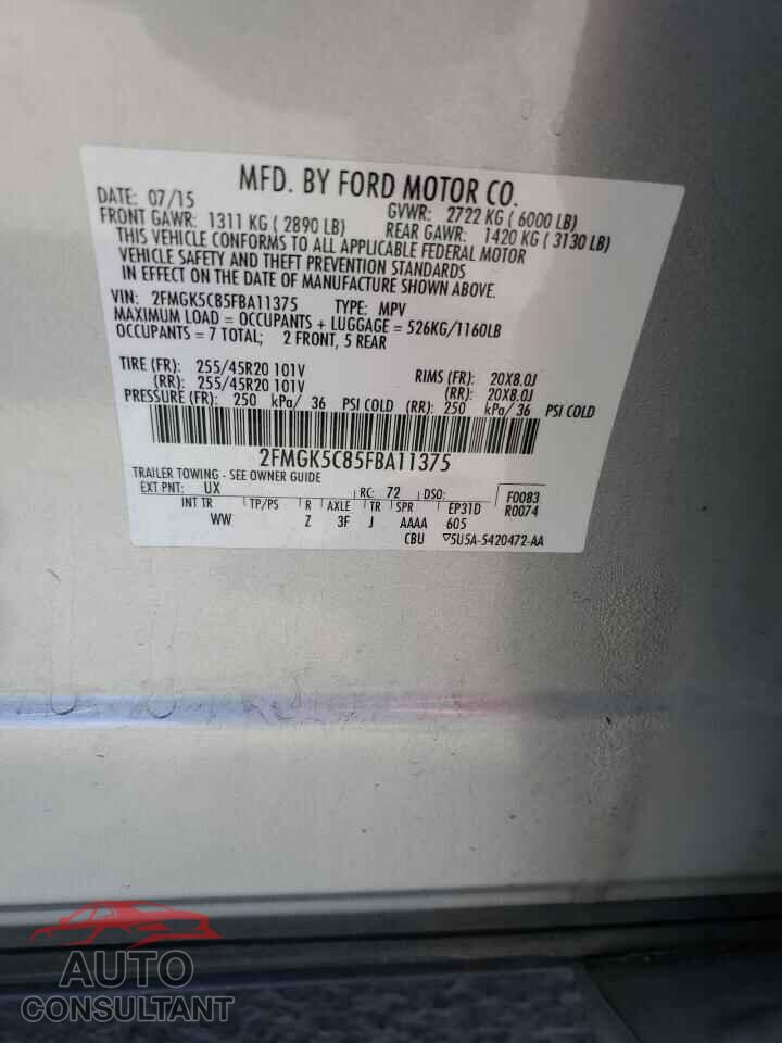 FORD FLEX 2015 - 2FMGK5C85FBA11375