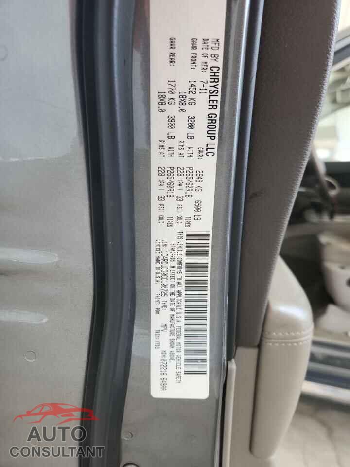DODGE DURANGO 2012 - 1C4RDJDG0CC100725