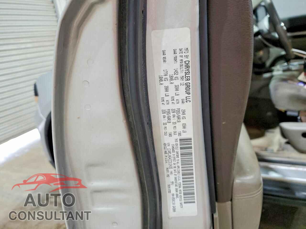 DODGE DURANGO 2012 - 1C4RDJAG4CC312435