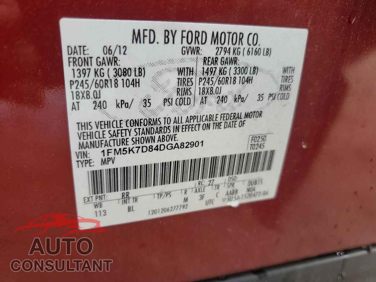 FORD EXPLORER 2013 - 1FM5K7D84DGA82901