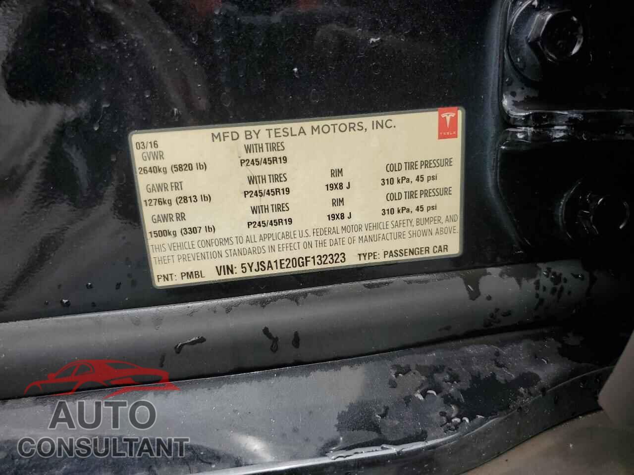 TESLA MODEL S 2016 - 5YJSA1E20GF132323