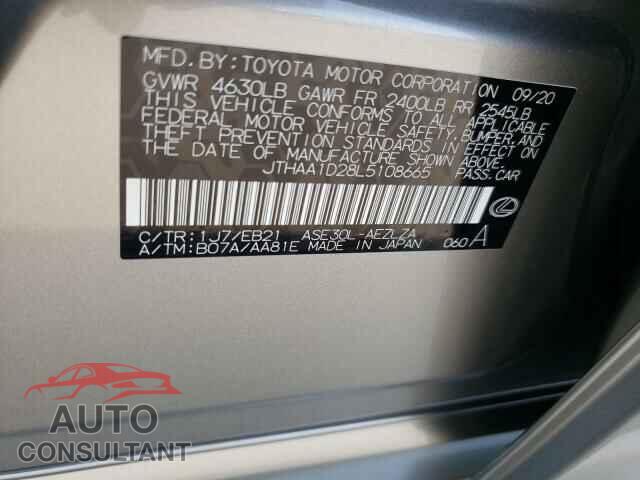LEXUS IS 2020 - JTHAA1D28L5108665
