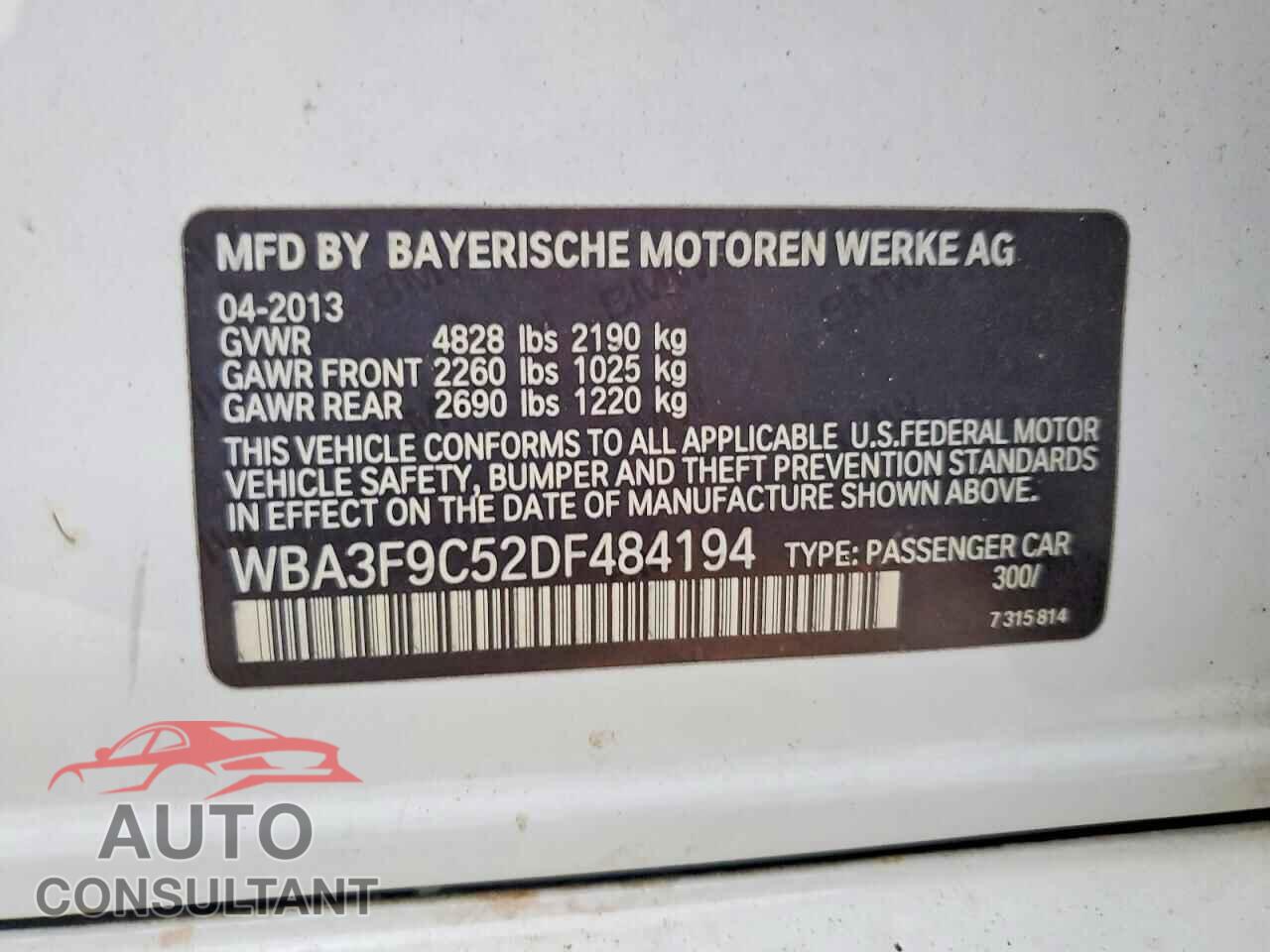 BMW 1 SERIES 2013 - WBA3F9C52DF484194