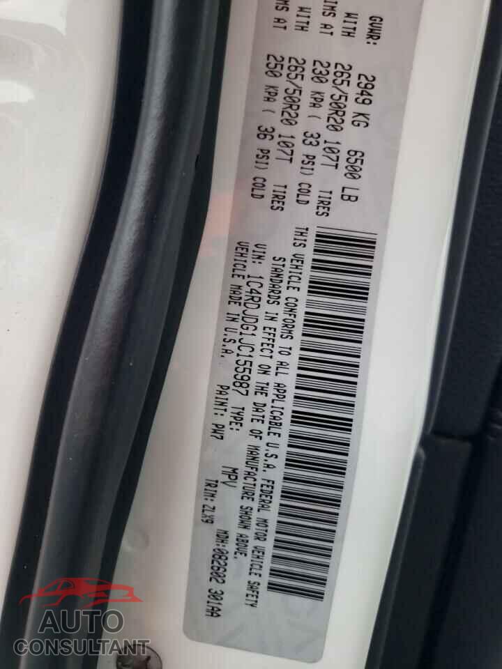 DODGE DURANGO 2018 - 1C4RDJDG1JC155987