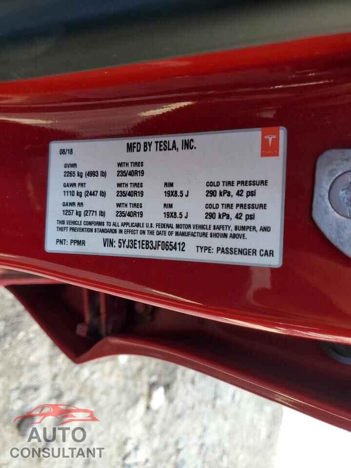 TESLA MODEL 3 2018 - 5YJ3E1EB3JF065412