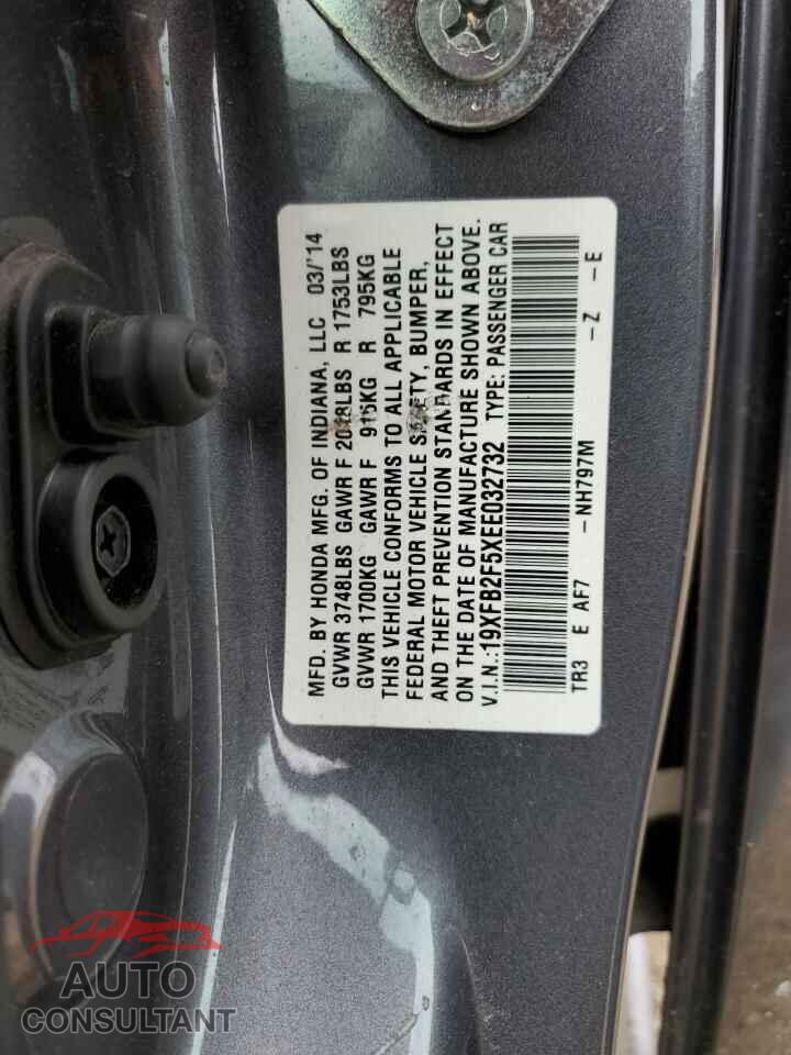 HONDA CIVIC 2014 - 19XFB2F5XEE032732