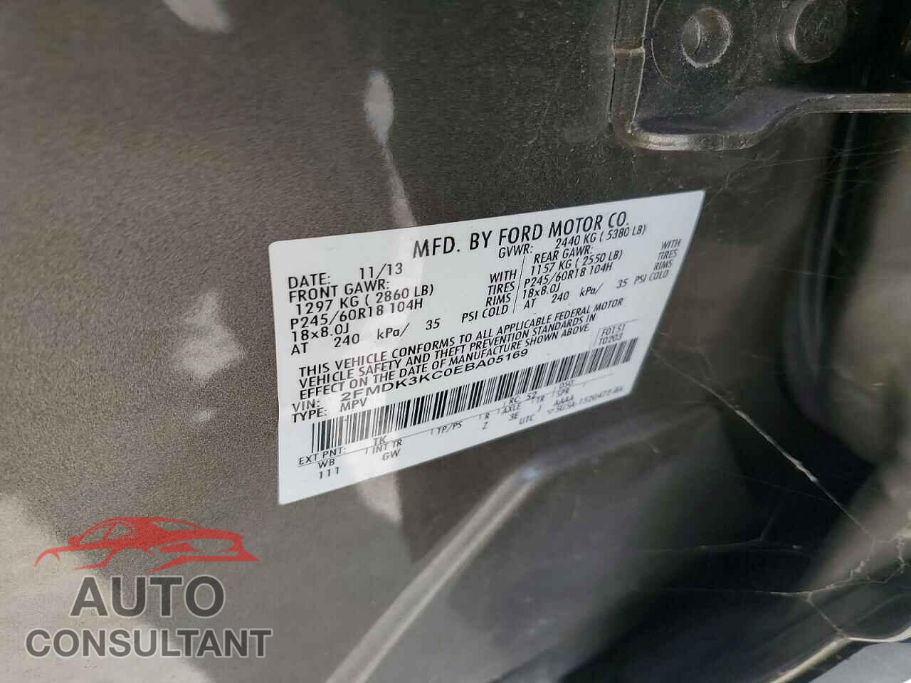 FORD EDGE 2014 - 2FMDK3KC0EBA05169