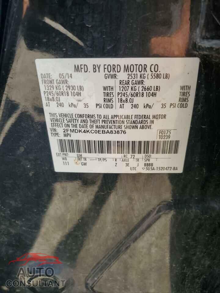 FORD EDGE 2014 - 2FMDK4KC0EBA83876