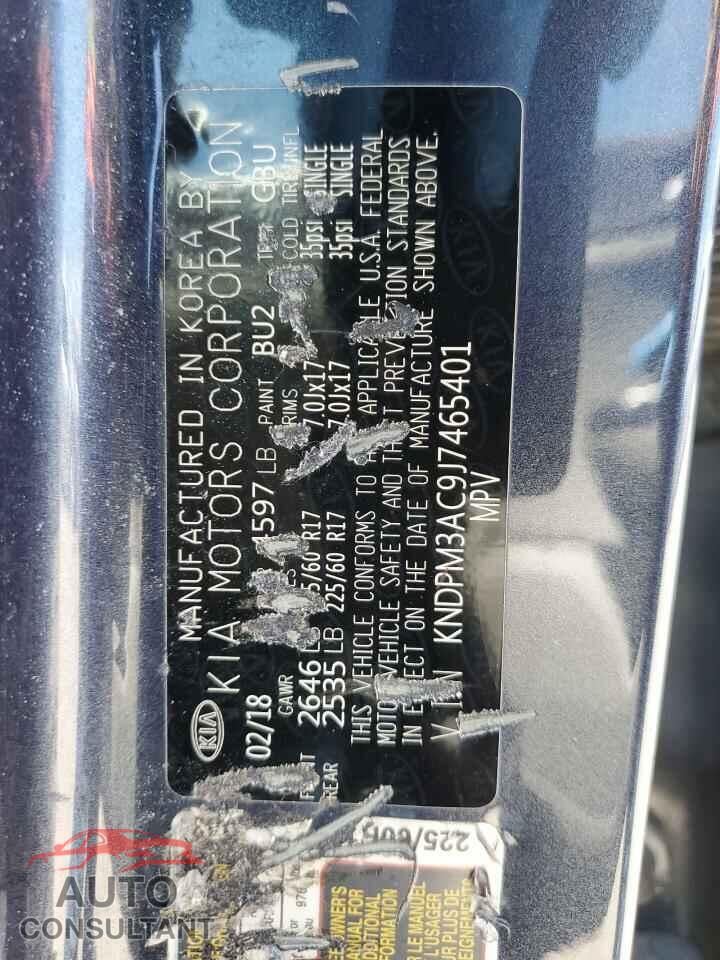 KIA SPORTAGE 2018 - KNDPM3AC9J7465401