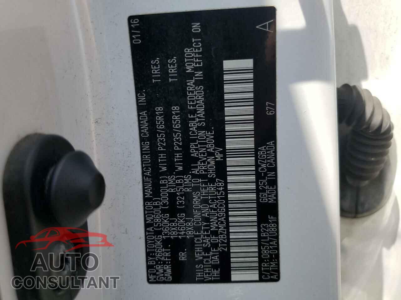LEXUS RX350 2016 - 2T2BZMCA9GC015487