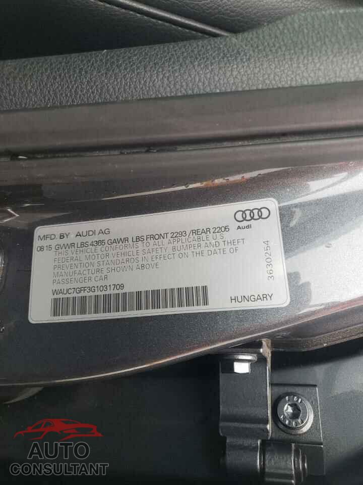 AUDI A3 2016 - WAUC7GFF3G1031709