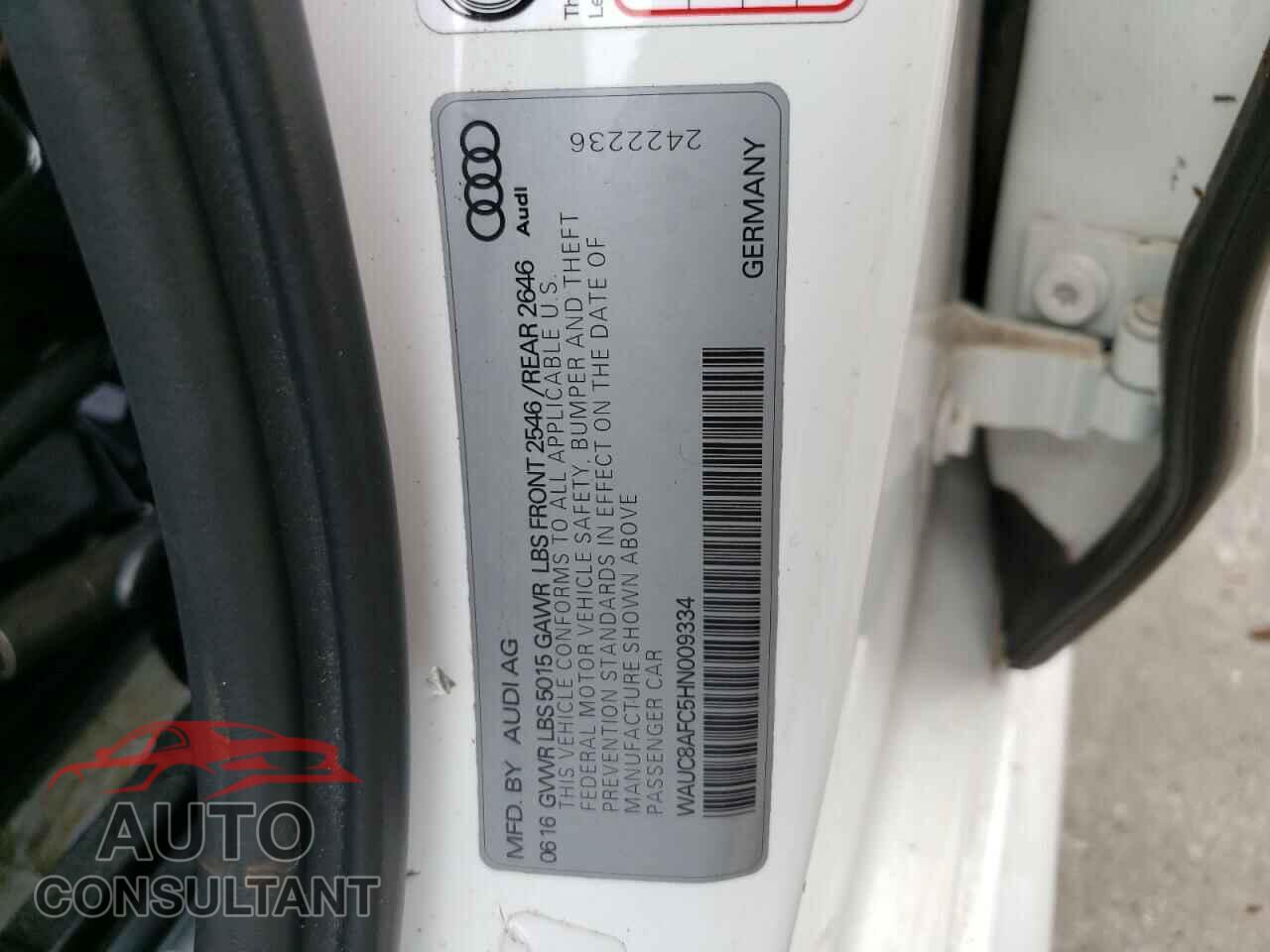 AUDI A6 2017 - WAUC8AFC5HN009334