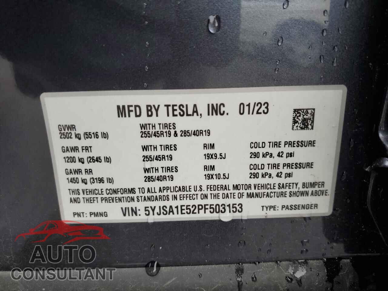 TESLA MODEL S 2023 - 5YJSA1E52PF503153