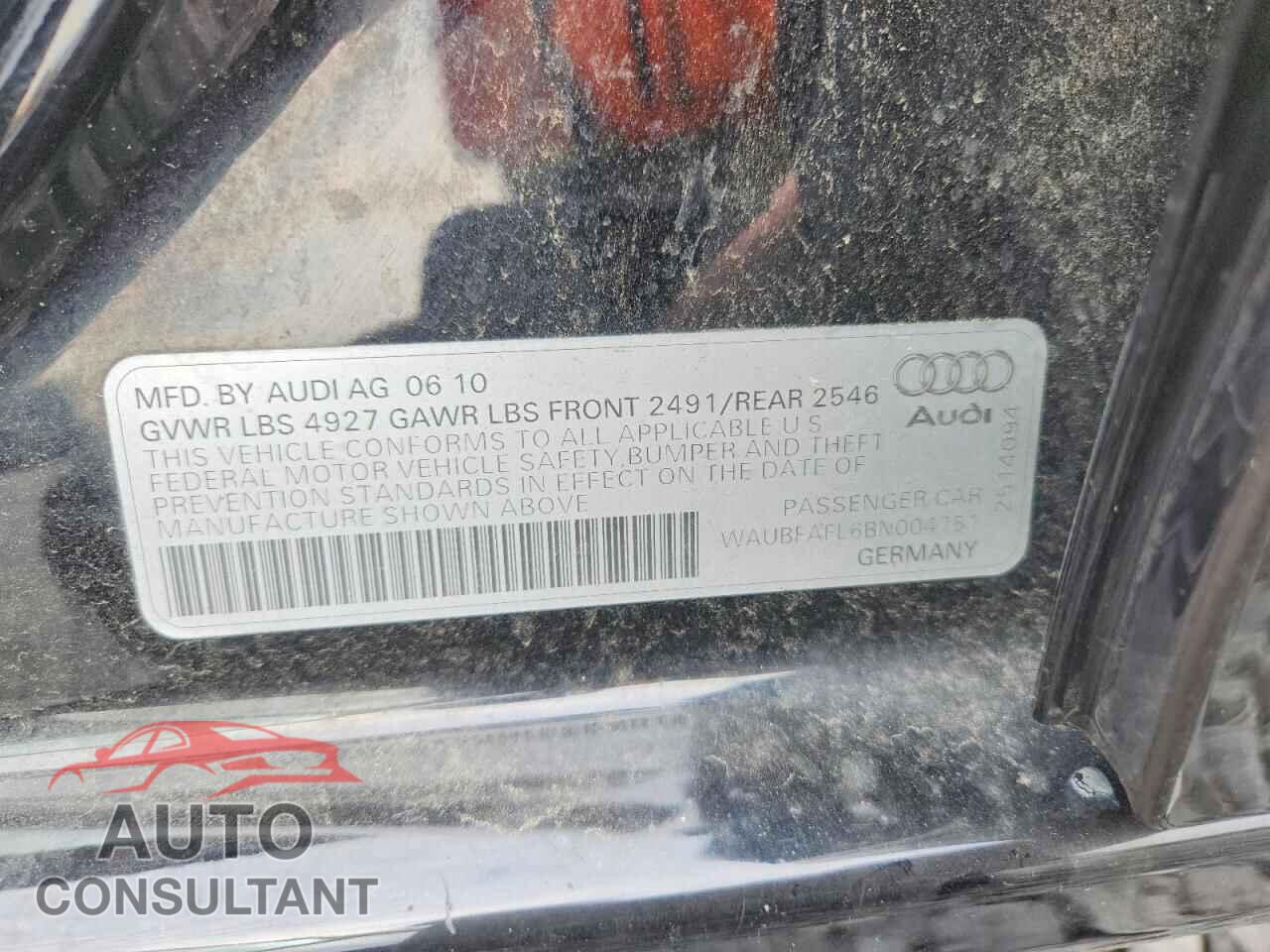 AUDI A4 2011 - WAUBFAFL6BN004751