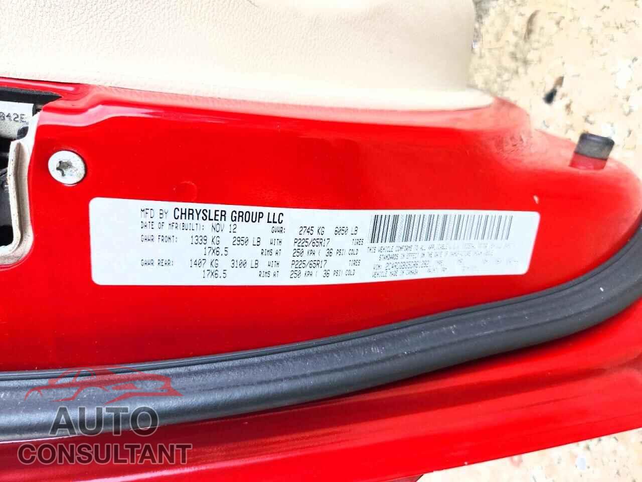 DODGE CARAVAN 2013 - 2C4RDGBG5DR612821