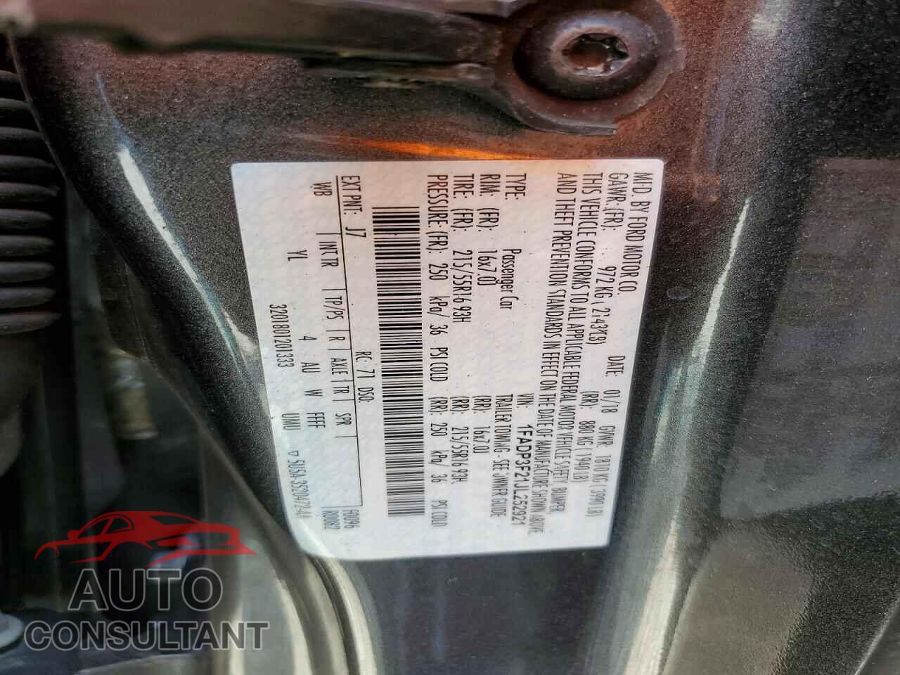 FORD FOCUS 2018 - 1FADP3F21JL252921
