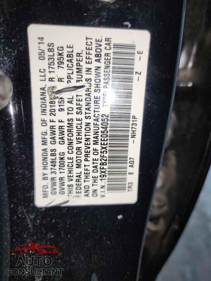 HONDA CIVIC 2014 - 19XFB2F5XEE054052