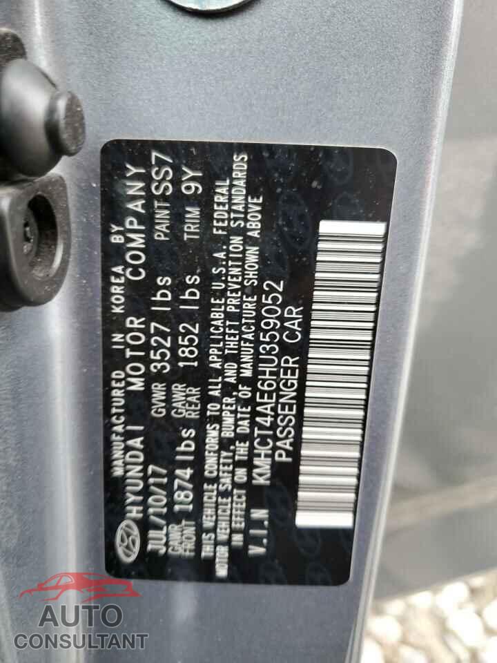 HYUNDAI ACCENT 2017 - KMHCT4AE6HU359052