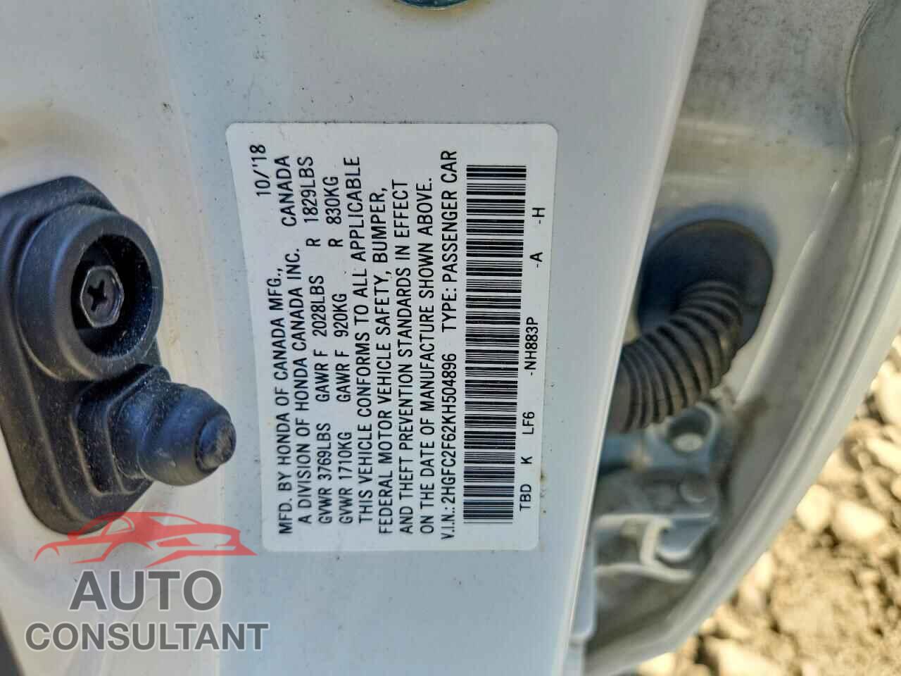 HONDA CIVIC 2019 - 2HGFC2F62KH504896