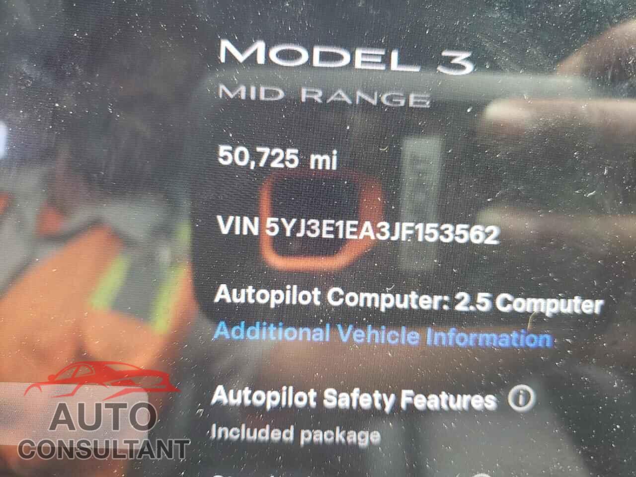 TESLA MODEL 3 2018 - 5YJ3E1EA3JF153562