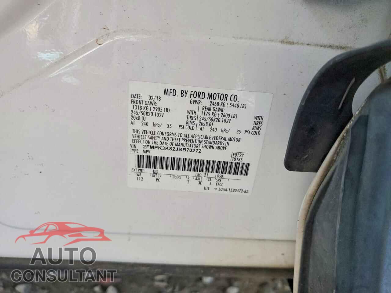FORD EDGE 2018 - 2FMPK3K82JBB70272