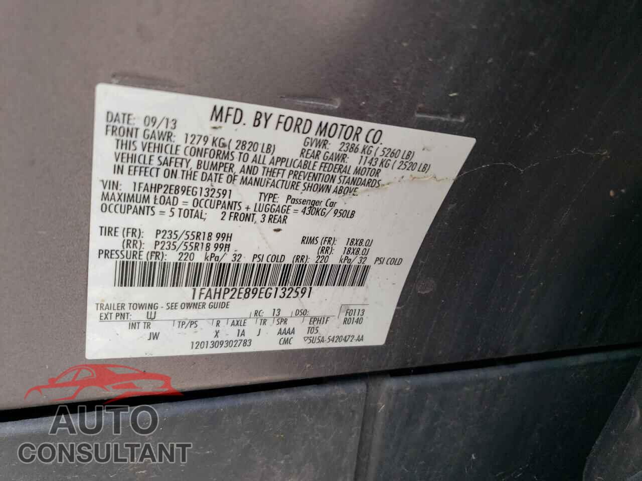 FORD TAURUS 2014 - 1FAHP2E89EG132591
