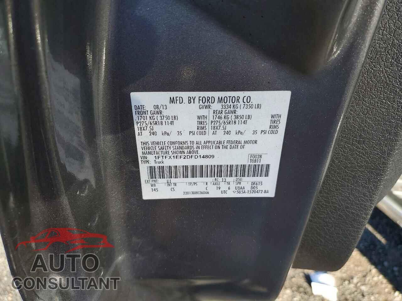 FORD F150 2013 - 1FTFX1EF2DFD14809