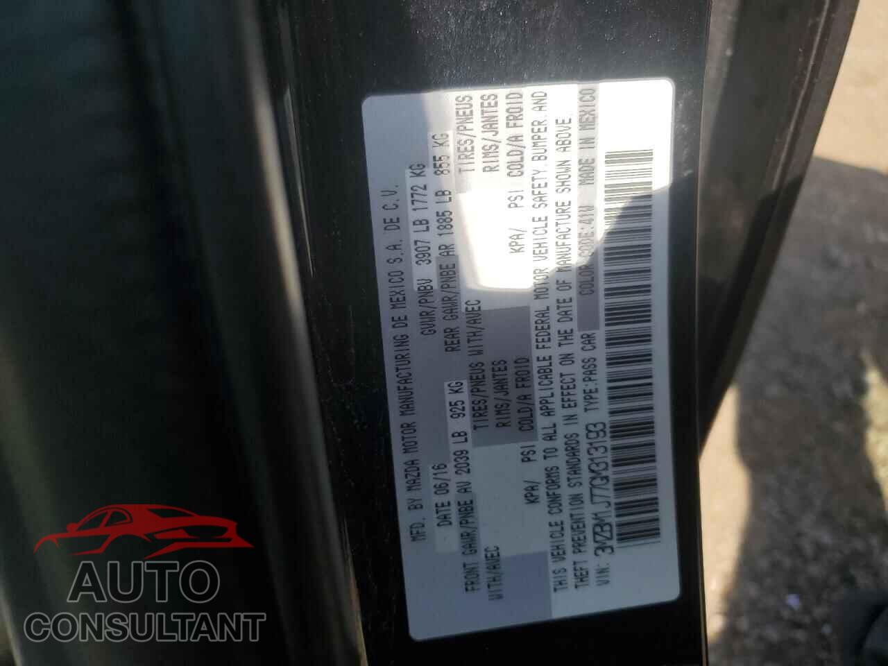 MAZDA 3 2016 - 3MZBM1J77GM313193