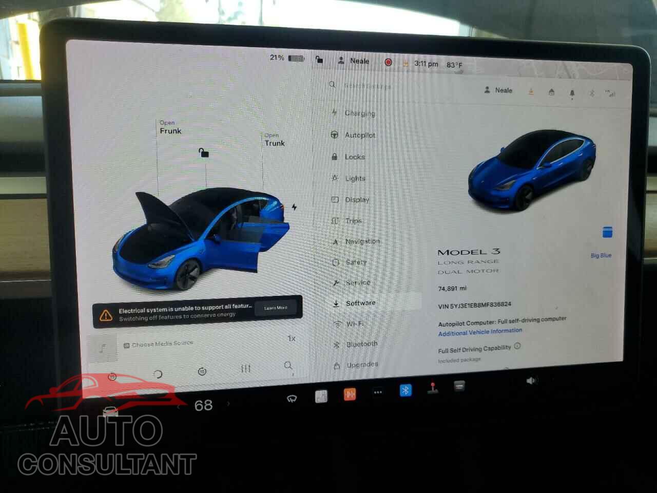 TESLA MODEL 3 2021 - 5YJ3E1EB8MF836824