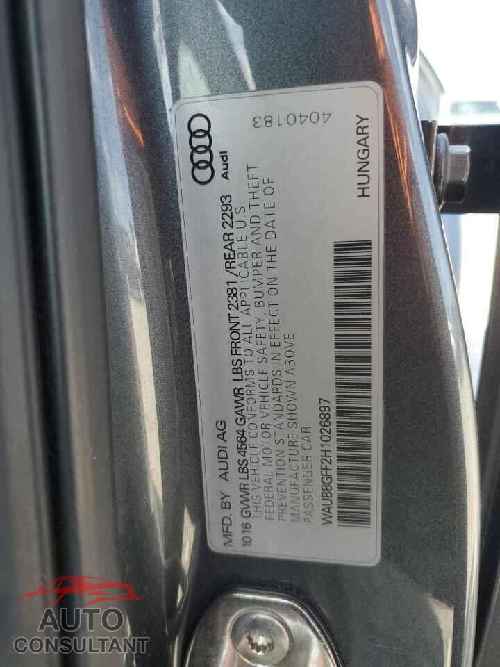 AUDI A3 2017 - WAUB8GFF2H1026897