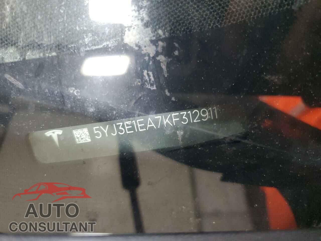 TESLA MODEL 3 2019 - 5YJ3E1EA7KF312911