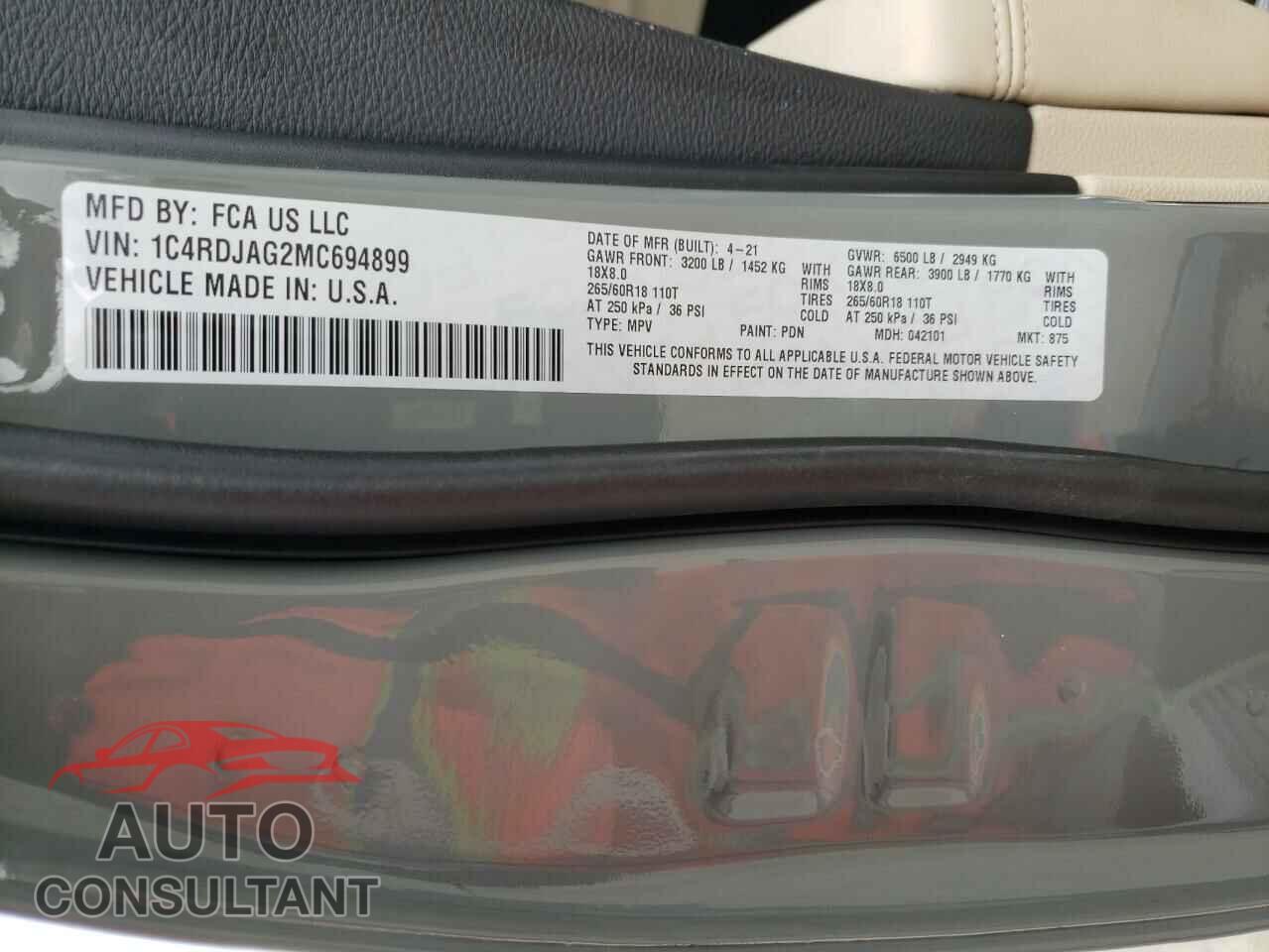 DODGE DURANGO 2021 - 1C4RDJAG2MC694899