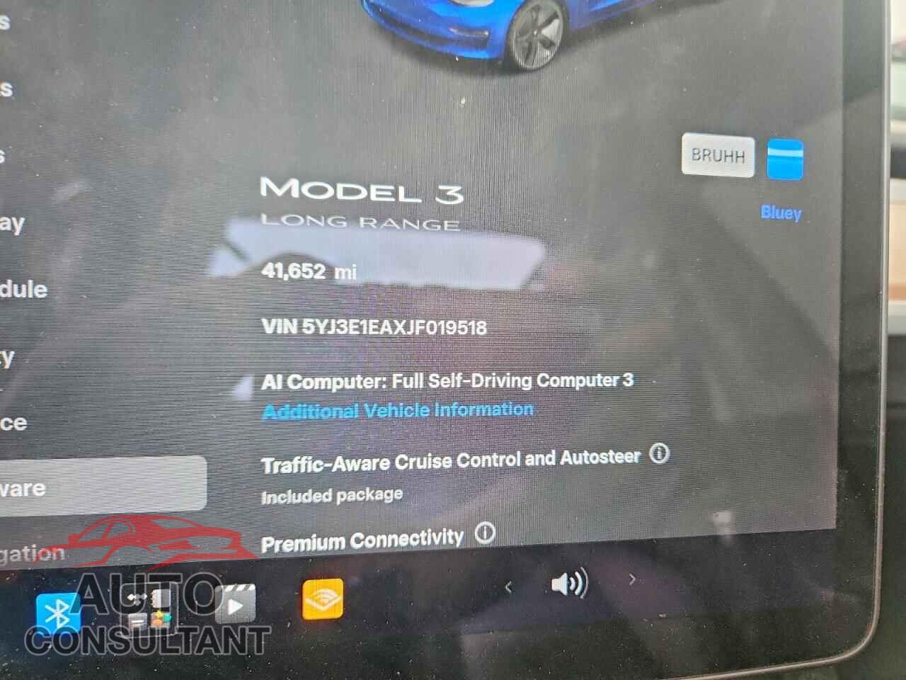 TESLA MODEL 3 2018 - 5YJ3E1EAXJF019518