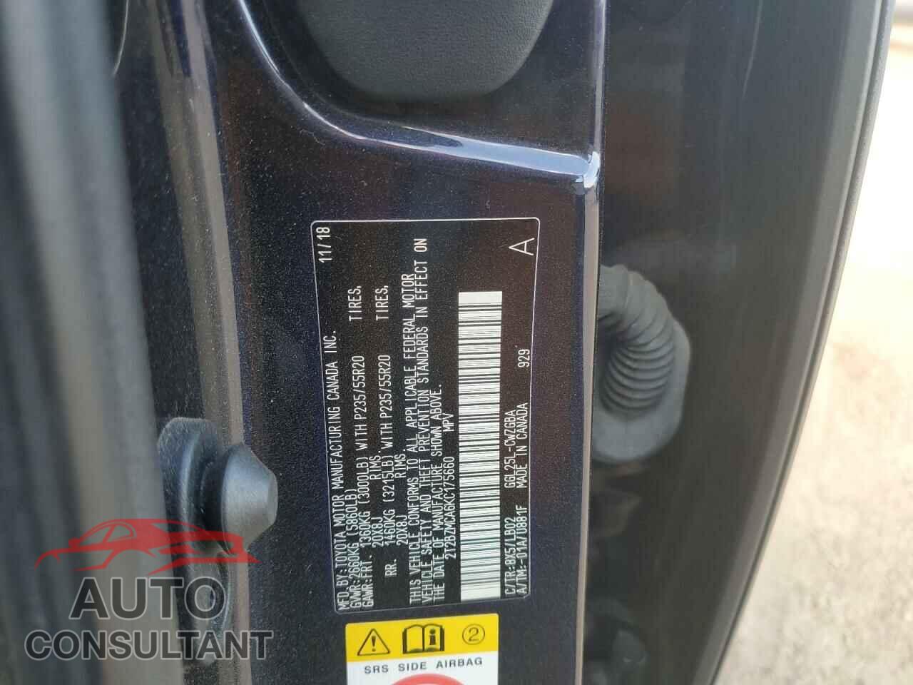 LEXUS RX350 2019 - 2T2BZMCA6KC175660