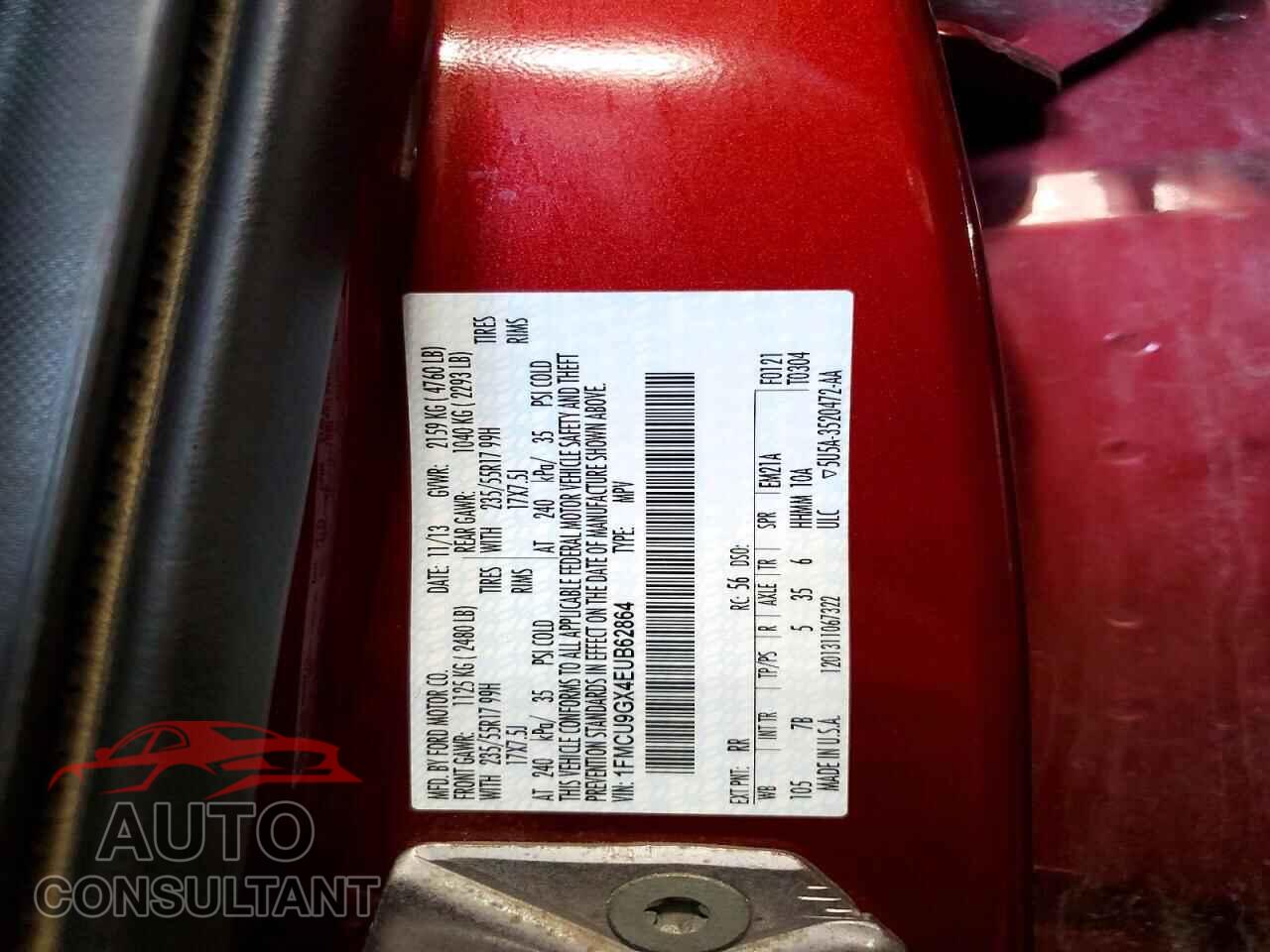 FORD ESCAPE 2014 - 1FMCU9GX4EUB62864