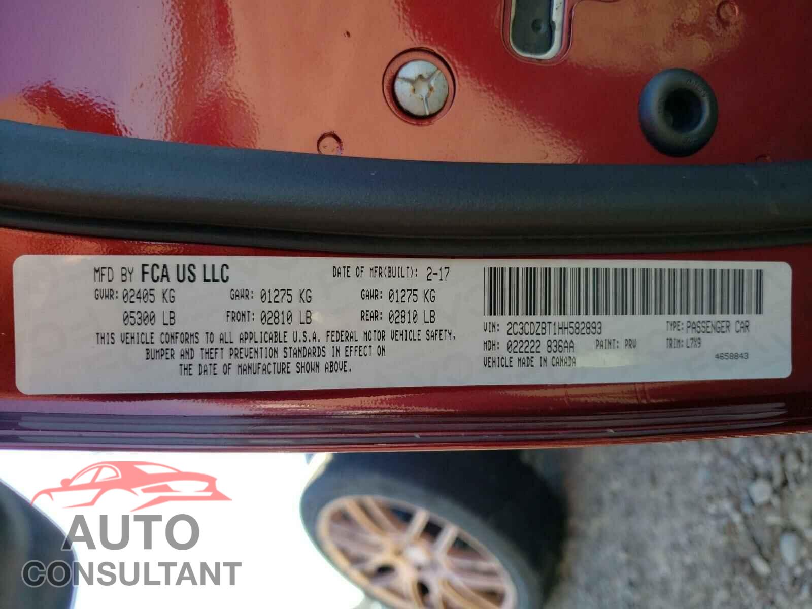DODGE CHALLENGER 2017 - 2C3CDZBT1HH582893