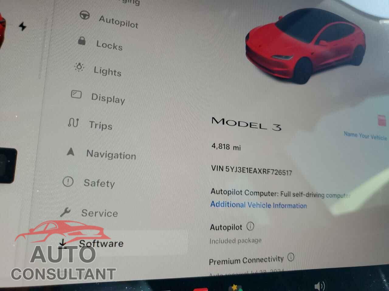 TESLA MODEL 3 2024 - 5YJ3E1EAXRF726517