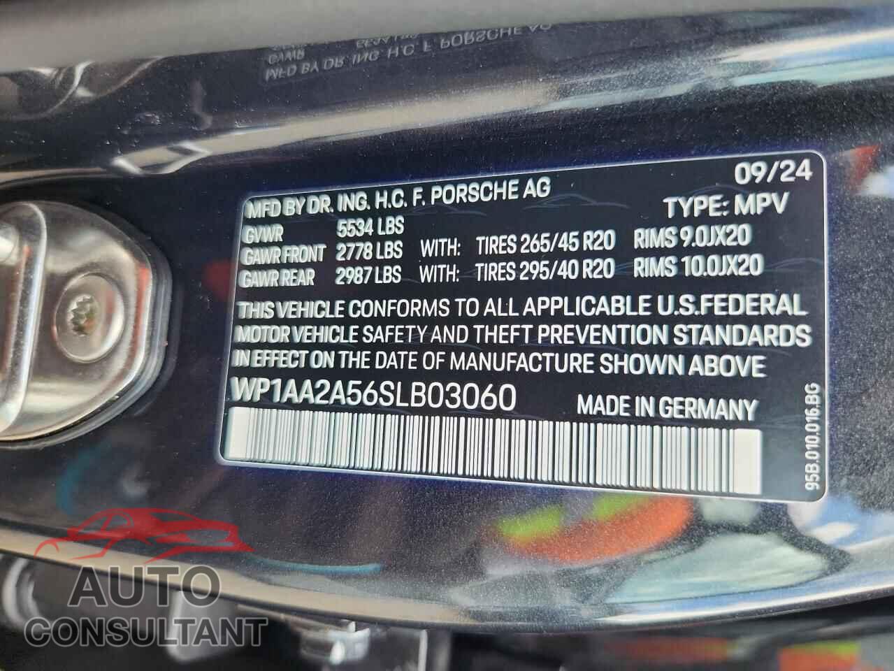 PORSCHE MACAN BASE 2025 - WP1AA2A56SLB03060
