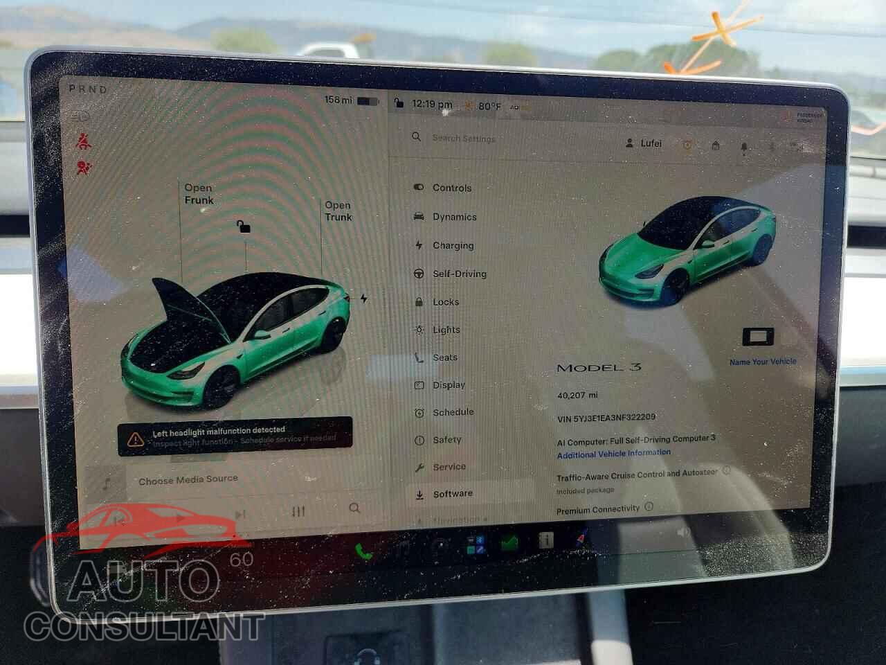 TESLA MODEL 3 2022 - 5YJ3E1EA3NF322209