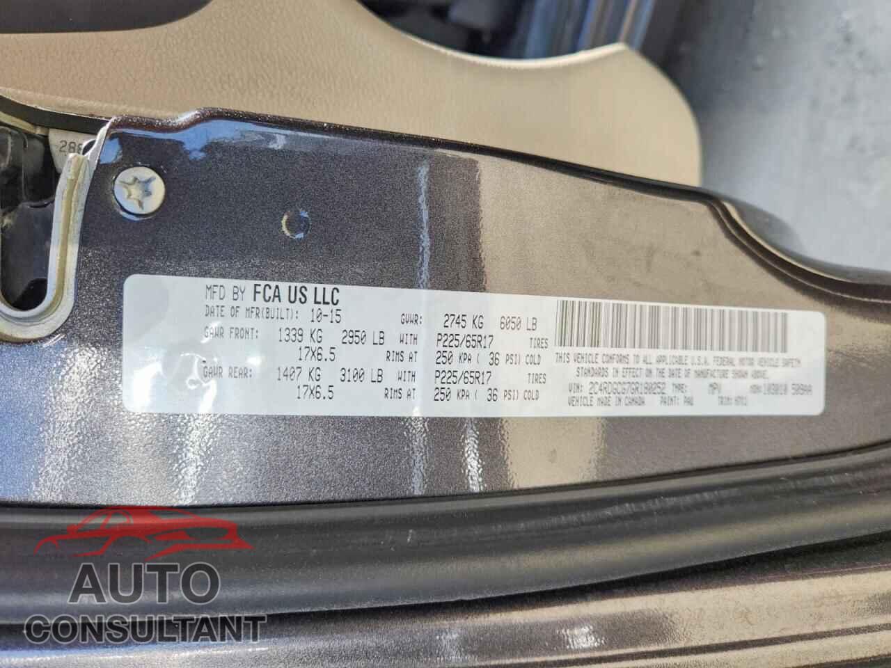 DODGE CARAVAN 2016 - 2C4RDGCG7GR180252