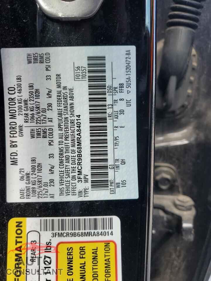 FORD BRONCO 2021 - 3FMCR9B68MRA84014